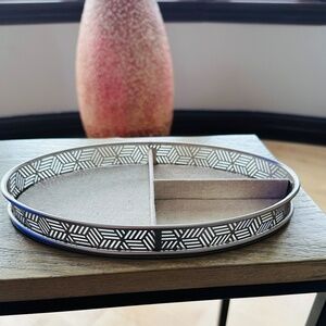 HUNTINGTON HOME 3-SectionalJewelry Accessories Tray 10”x 6”x 1” Nickel Plated